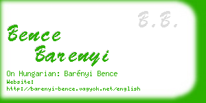 bence barenyi business card