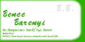 bence barenyi business card